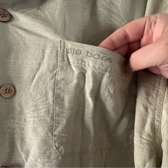 Big Dogs Vintage 100% Silk Resort Wear 90’s Button Shirt Subtle Botanical Men XL - Picture 9 of 11